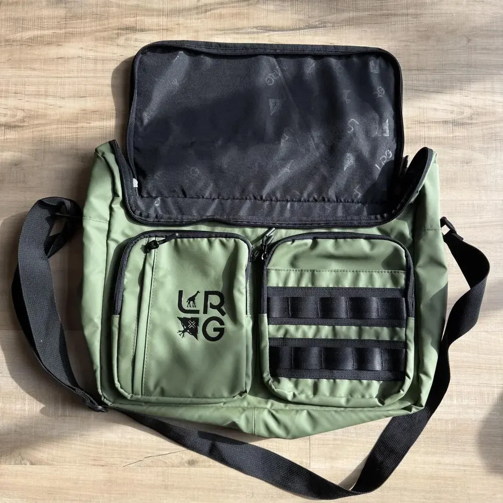 LRG‎ Utility Messenger Bag Olive Green Black Crossbody Laptop Streetwear